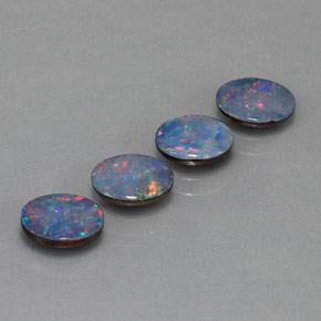 2.21 ct Multicolor Opal Doublet Stone, Natural Opal Doublet in Oval Cabochon Shape for Sale