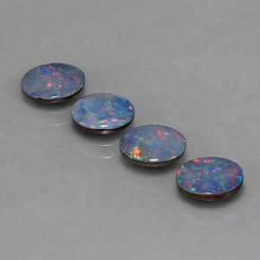 Opal Doublet Gemstone in 7 x 5 mm (calibrated) Size for Sale, Opal Doublet Stone in Multicolor Color