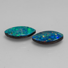 1.56 ct Multicolor Opal Doublet Stone, Natural Opal Doublet in Marquise Cabochon Shape for Sale