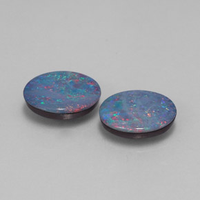 1.17 ct Multicolor Opal Doublet Stone, Natural Opal Doublet in Oval Cabochon Shape for Sale