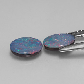 Opal Doublet Gemstone in 7 x 5 mm (calibrated) Size for Sale, Opal Doublet Stone in Multicolor Color