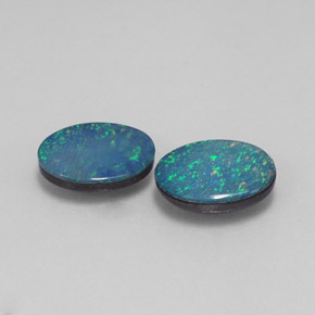 1.05 ct Multicolor Opal Doublet Stone, Natural Opal Doublet in Oval Cabochon Shape for Sale