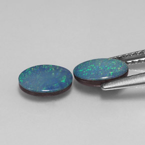 Opal Doublet Gemstone in 7 x 5 mm (calibrated) Size for Sale, Opal Doublet Stone in Multicolor Color
