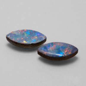 1.79 ct Multicolor Opal Doublet Stone, Natural Opal Doublet in Marquise Cabochon Shape for Sale