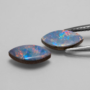 Opal Doublet Gemstone in 10.2 x 5.3 mm Size for Sale, Opal Doublet Stone in Multicolor Color