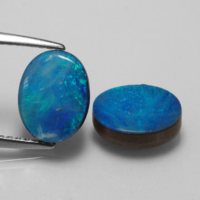 3.15 ct Multicolor Opal Doublet Gemstone, Opal Doublet Gem in Oval Cabochon Shape for Sale.