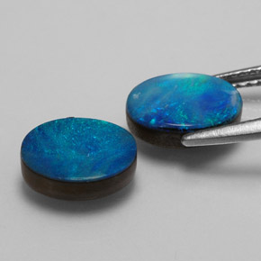 Opal Doublet Gemstone in 9 x 7 mm (calibrated) Size for Sale, Opal Doublet Stone in Multicolor Color