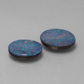 1.19 ct Multicolor Opal Doublet Stone, Natural Opal Doublet in Oval Cabochon Shape for Sale