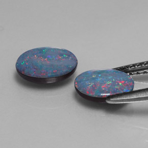 Opal Doublet Gemstone in 7 x 5 mm (calibrated) Size for Sale, Opal Doublet Stone in Multicolor Color