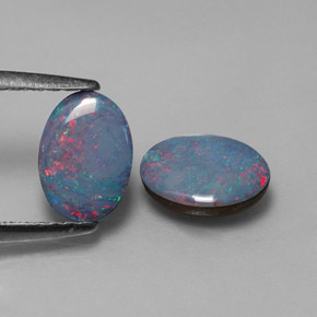 1.16 ct Multicolor Opal Doublet Gemstone, Opal Doublet Gem in Oval Cabochon Shape for Sale.