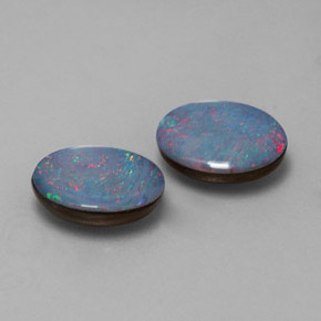 1.16 ct Multicolor Opal Doublet Stone, Natural Opal Doublet in Oval Cabochon Shape for Sale