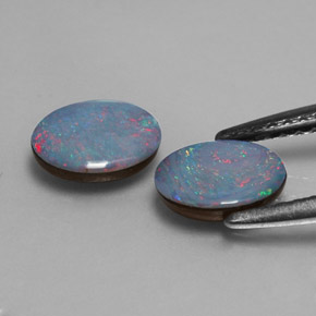 Opal Doublet Gemstone in 7 x 5 mm (calibrated) Size for Sale, Opal Doublet Stone in Multicolor Color
