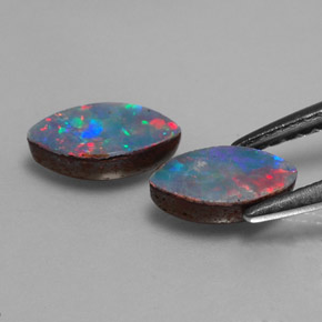 Opal Doublet Gemstone in 7.7 x 4.1 mm Size for Sale, Opal Doublet Stone in Multicolor Color