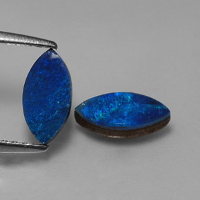 1.11 ct Multicolor Opal Doublet Gemstone, Opal Doublet Gem in Marquise Cabochon Shape for Sale.