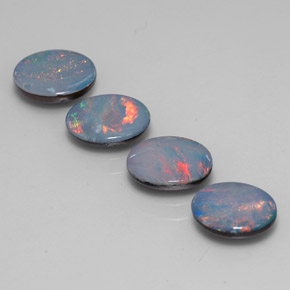 Opal Doublet Gemstones in 8 x 6 mm (calibrated) Size for Sale, Opal Doublet Stones in Multicolor Color