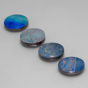 4.87 ct Multicolor Opal Doublet Gemstone, Opal Doublet Gem in Oval Cabochon Shape for Sale.