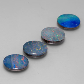 4.87 ct Multicolor Opal Doublet Stone, Natural Opal Doublet in Oval Cabochon Shape for Sale