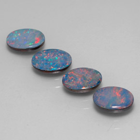 Opal Doublet Gemstone in 7 x 5 mm (calibrated) Size for Sale, Opal Doublet Stone in Multicolor Color