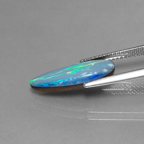 Opal Doublet Gemstone in 17.4 x 7.3 mm Size for Sale, Opal Doublet Stone in Multicolor Color