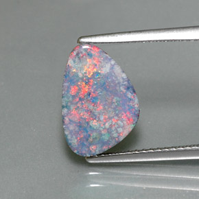 2.09 ct Multicolor Opal Doublet Gemstone, Opal Doublet Gem in Fancy Cabochon Shape for Sale.