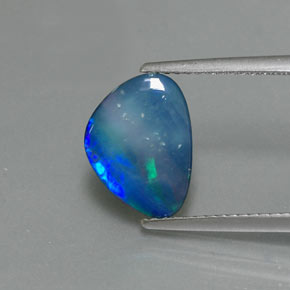 1.62 ct Multicolor Opal Doublet Gemstone, Opal Doublet Gem in Fancy Cabochon Shape for Sale.