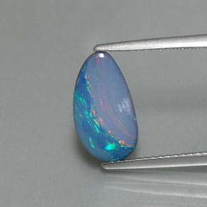 1.60 ct Multicolor Opal Doublet Gemstone, Opal Doublet Gem in Fancy Cabochon Shape for Sale.