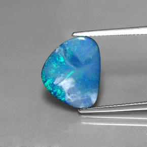 3.71 ct Multicolor Opal Doublet Gemstone, Opal Doublet Gem in Fancy Cabochon Shape for Sale.