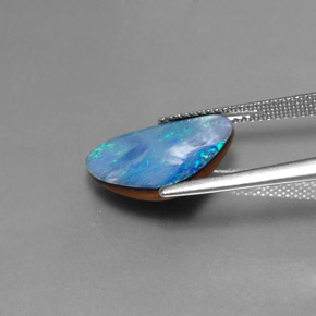 Opal Doublet Gemstone in 15 x 12.2 mm Size for Sale, Opal Doublet Stone in Multicolor Color
