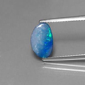 1.52 ct Multicolor Opal Doublet Gemstone, Opal Doublet Gem in Fancy Cabochon Shape for Sale.