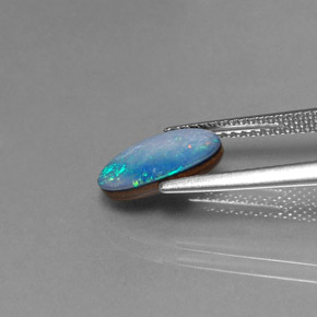 Opal Doublet Gemstone in 11.2 x 7.1 mm Size for Sale, Opal Doublet Stone in Multicolor Color