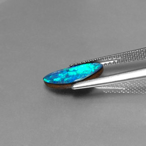 Opal Doublet Gemstone in 11.6 x 6.5 mm Size for Sale, Opal Doublet Stone in Multicolor Color