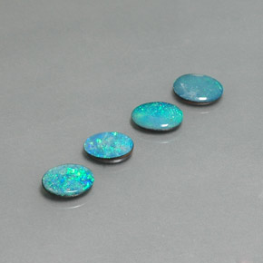 Opal Doublet Gemstone in 7 x 5 mm (calibrated) Size for Sale, Opal Doublet Stone in Multicolor Color