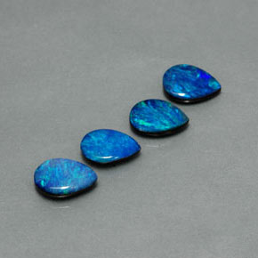 1.96 ct Multicolor Opal Doublet Stone, Natural Opal Doublet in Pear Cabochon Shape for Sale