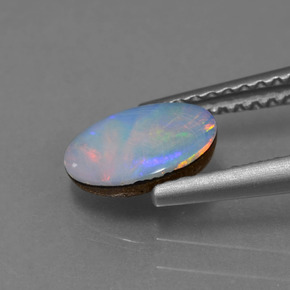 Opal Doublet Gemstone in 8 x 6 mm (calibrated) Size for Sale, Opal Doublet Stone in Multicolor Color