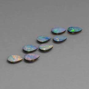 0.4ct Pear Cabochon Multicolor Opal Doublet Gem for sale 0.4ct Pear Cabochon Multicolor Opal Doublet Gem (ID: 446822)