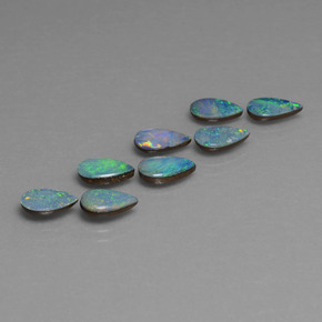 0.6ct Pear Cabochon Multicolor Opal Doublet for sale thumb image of 0.6ct Pear Cabochon Multicolor Opal Doublet (ID: 446823)
