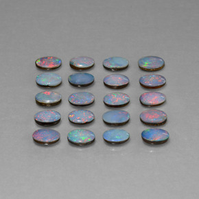 Multicolor Opal Doublet Gem - 0.4ct Oval Cabochon (ID: 446910)