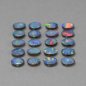 Multicolor Opal Doublet Gem - 0.4ct Oval Cabochon (ID: 446914)