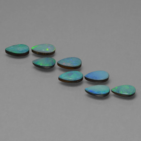 彩色 蛋白石二层石 Gem - 0.6ct 梨形凸面型 (ID: 446926)