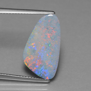 3.40 ct Multicolor Opal Doublet Gemstone, Opal Doublet Gem in Fancy Cabochon Shape for Sale.