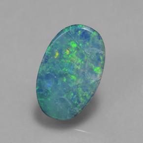 1.9ct Oval Cabochon Multicolor Opal Doublet Gem for sale 1.9ct Oval Cabochon Multicolor Opal Doublet Gem (ID: 503195)