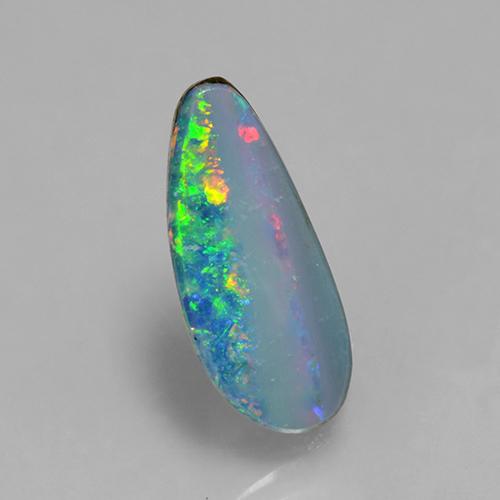 Multicolor Opal Doublet Gem - 1.4ct Teardrop Cabochon (ID: 503197)