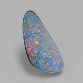 Multicolor Opal Doublet Gem - 3.1ct Teardrop Cabochon (ID: 503199)
