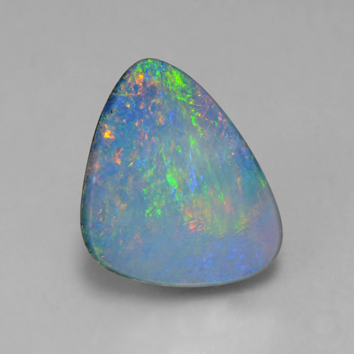 Multicolor Opal Doublet Gem - 3.4ct Teardrop Cabochon (ID: 503203)