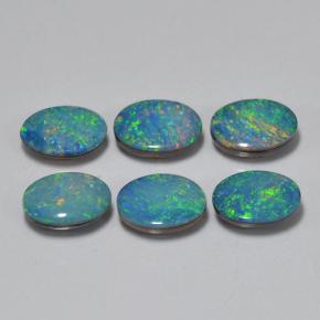 Многоцветный Опал Дублет Камень - 0.6ct Овал Кабошон (ID: 503217)