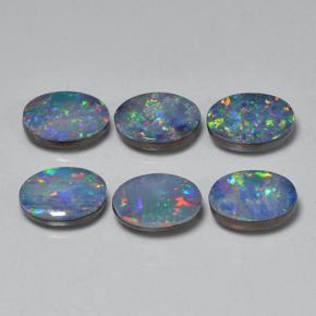 0.6ct Oval Cabochon Multicolor Opal Doublet Gem for sale 0.6ct Oval Cabochon Multicolor Opal Doublet Gem (ID: 503221)
