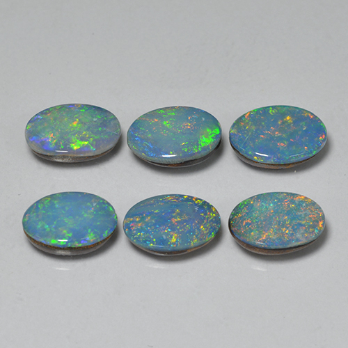 Multicolor Opal Doublet Gem - 0.5ct Oval Cabochon (ID: 503222)