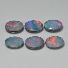 Многоцветный Опал Дублет Камень - 0.6ct Овал Кабошон (ID: 503223)