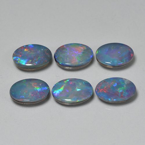 Multicolor Opal Doublet Gem - 0.6ct Oval Cabochon (ID: 503224)