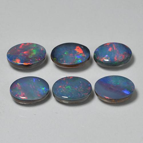 Multicolor Doblete de Ópalo Gema - 0.7ct Cabujón Óvalo (ID: 503225)